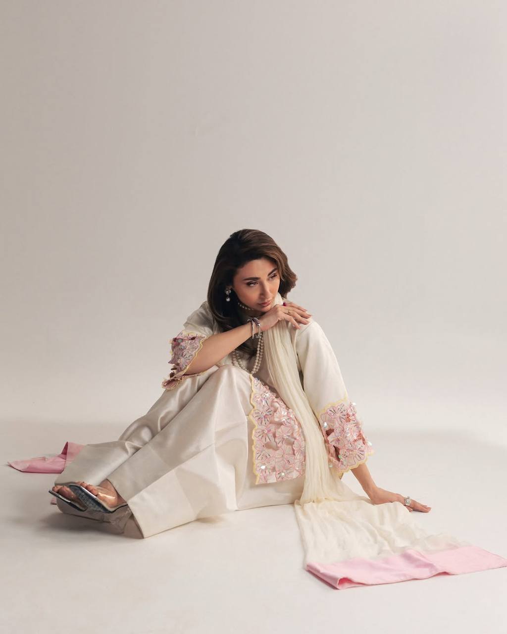 Miniature Pearl Silk Festive Kurta